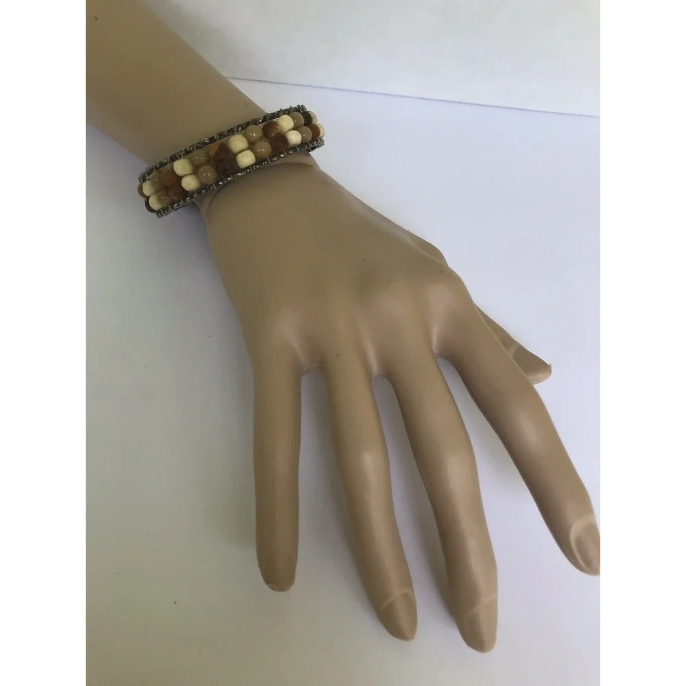 Bracelet smaller wrist bangle bracelet brown beige‎ beads beach look